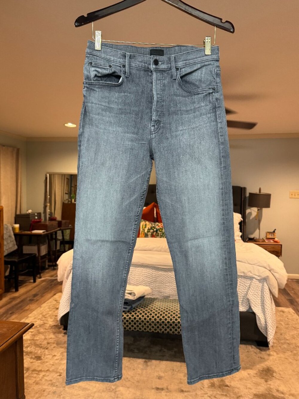 MOTHER Jeans, The Tomcat Ankle in All Nighter (faded black/light gray)